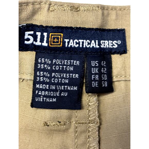 5.11 Tactical Series Men's Size 42 Tan Ripstop Utility Multi Pocket Cargo Shorts - Picture 3 of 11